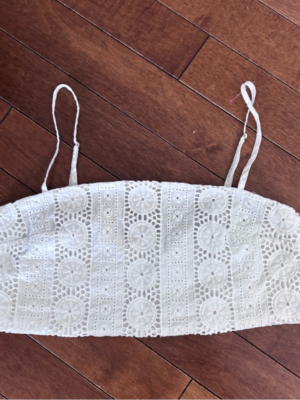 Hello Molly White Crochet Lace White Women’s Crop Top Festival Summer